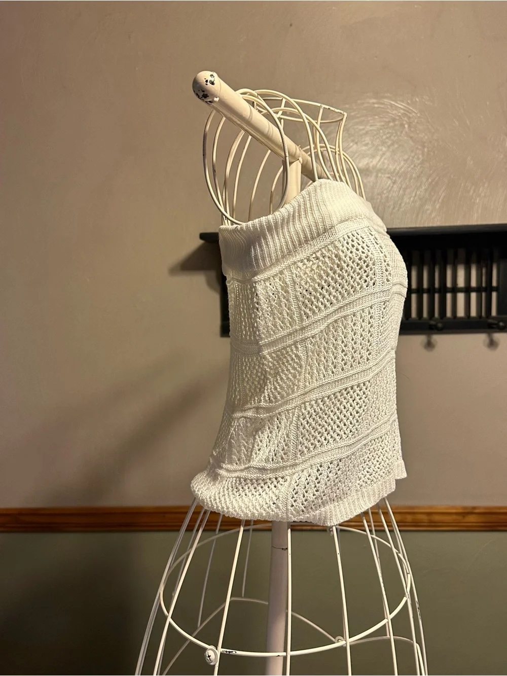 Strapless cream  Knit Crop Top - Tube Style